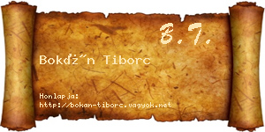 Bokán Tiborc névjegykártya